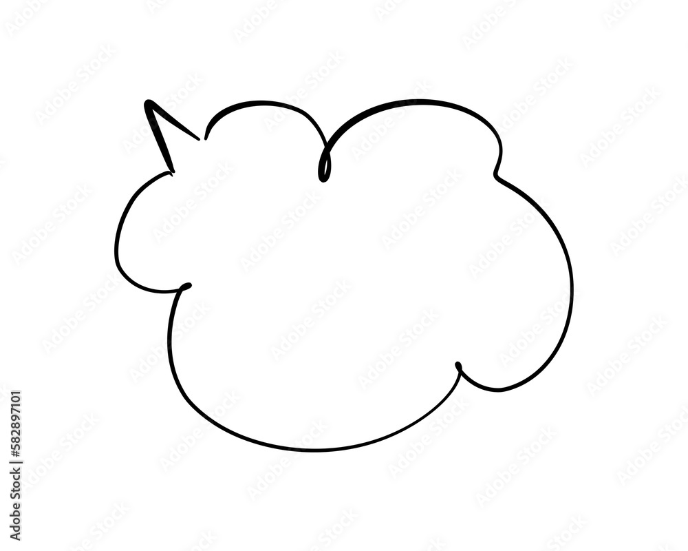 Speech bubble hand drawing drawn with black pen. Speech bubble hand drawing drawn with black pen.