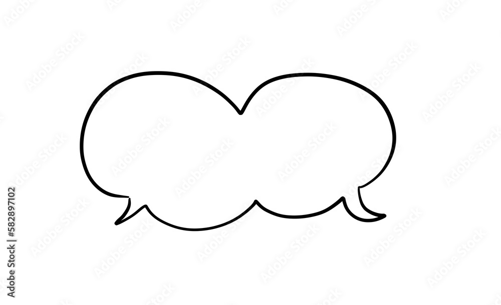 Speech bubble hand drawing drawn with black pen. Speech bubble hand drawing drawn with black pen.