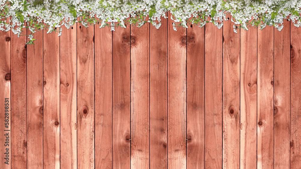 cherry blossom flowers on wooden background for wallpaper and background