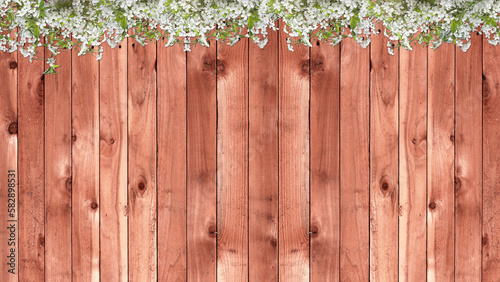 cherry blossom flowers on wooden background for wallpaper and background