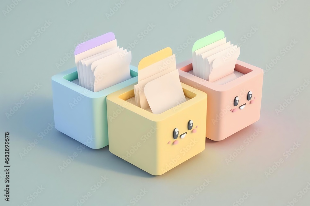 Cartoon Index cards, soft pastel color, perfectly detailed entire body