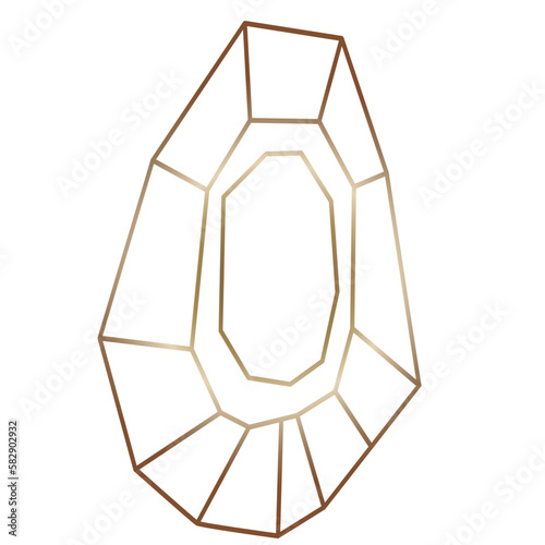 Crystal outline. Crystal gemstone