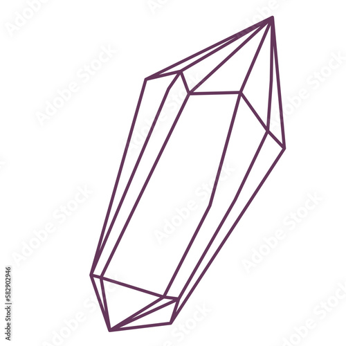 Crystal outline. Crystal gemstone