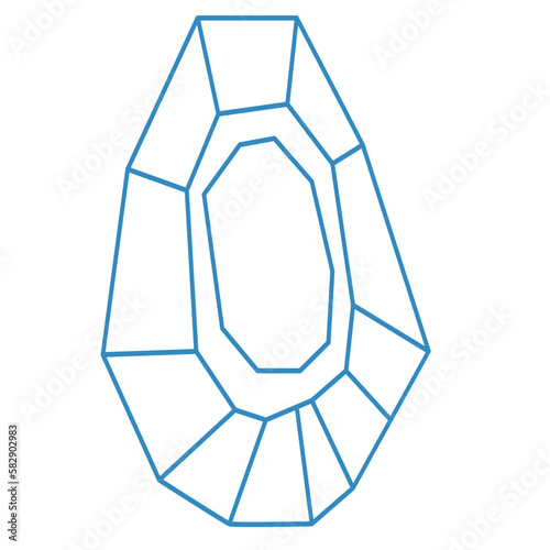 Crystal outline. Crystal gemstone