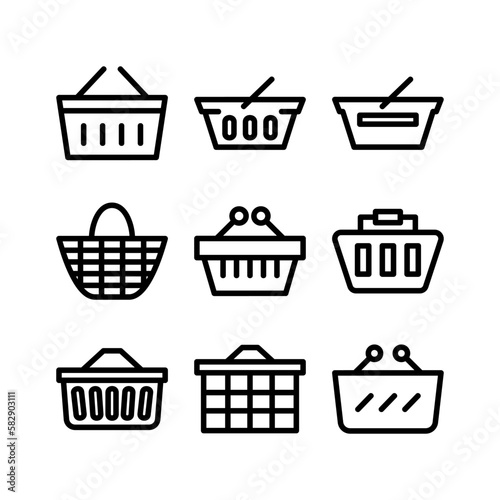 basket icon or logo isolated sign symbol vector illustration - high quality black style vector icons 