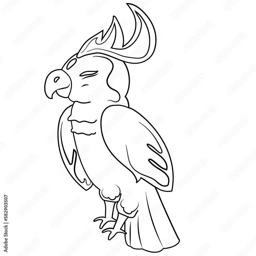 Fototapeta premium Black Cockatoo outline