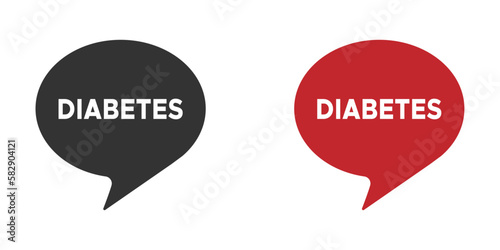 Diabetes speech bubble vector icons set