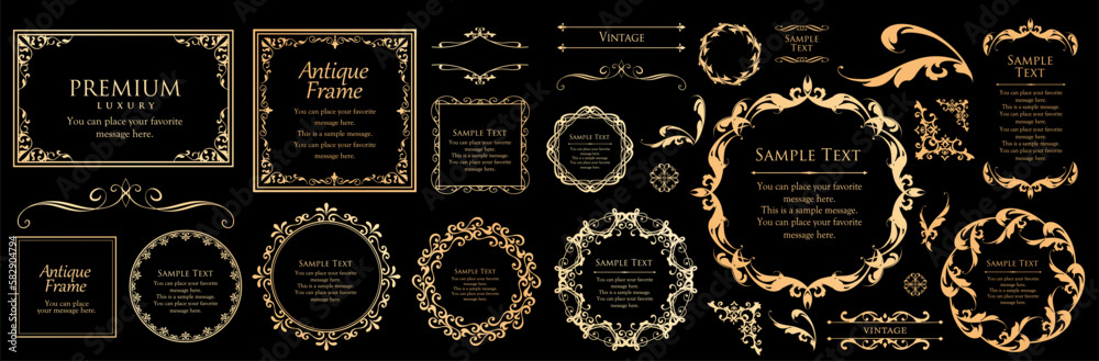 Fashionable frame. Design template. A set of gorgeous foreheads.
Fashionable frame. Design template. A set of gorgeous foreheads.