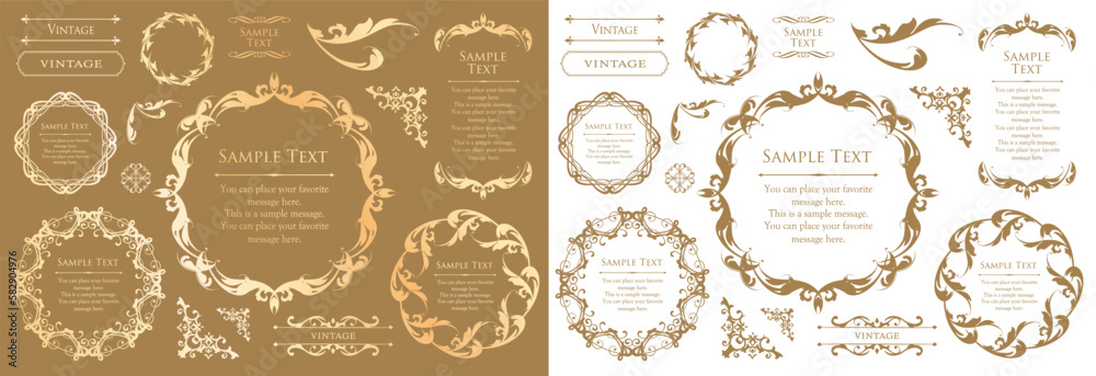 Fashionable frame. Design template. A set of gorgeous foreheads.
Fashionable frame. Design template. A set of gorgeous foreheads.