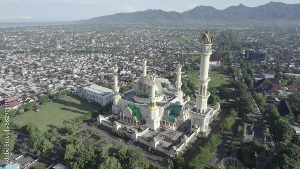 ungraded D log footage of islamic center mataram in Lombok island