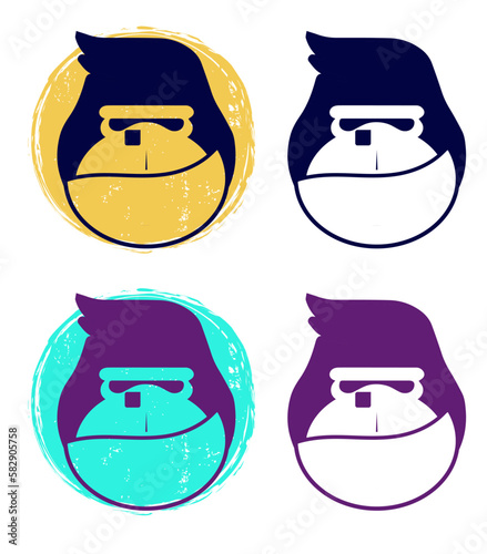 Smiling Gorilla face logo icon