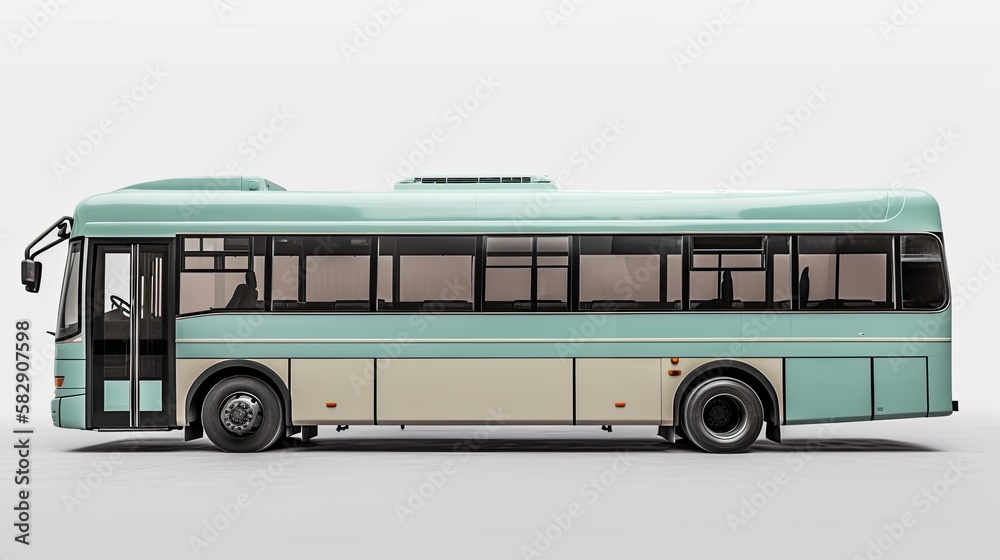 bus isolated on white background, generative ai