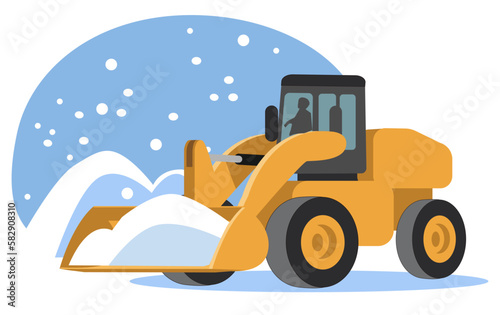 北国の除雪車-ホイールローダー