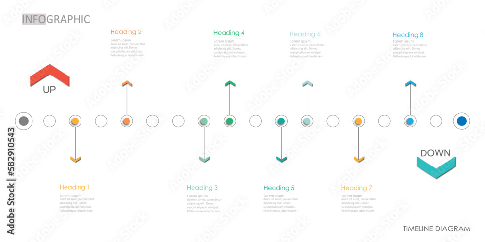 timeline roadmap project diagram Infographic template for business 8