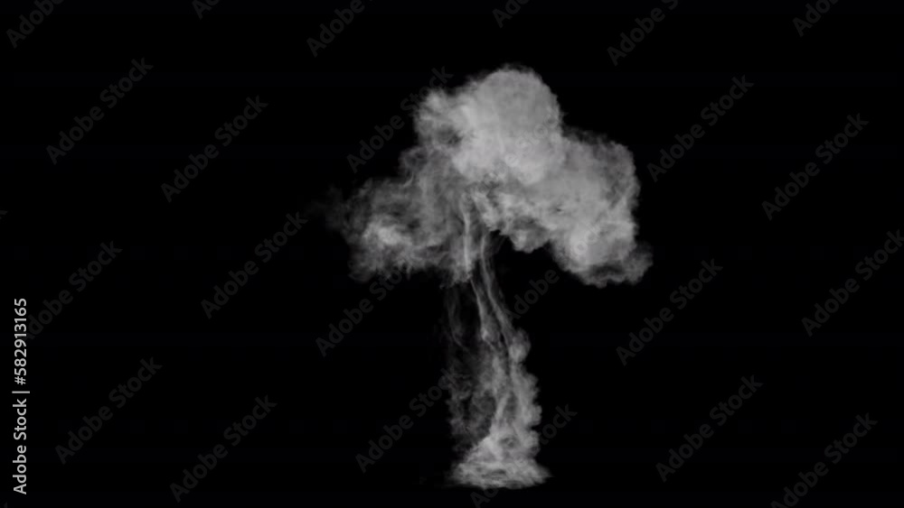 White smoke blowing overlay isolated on alpha background