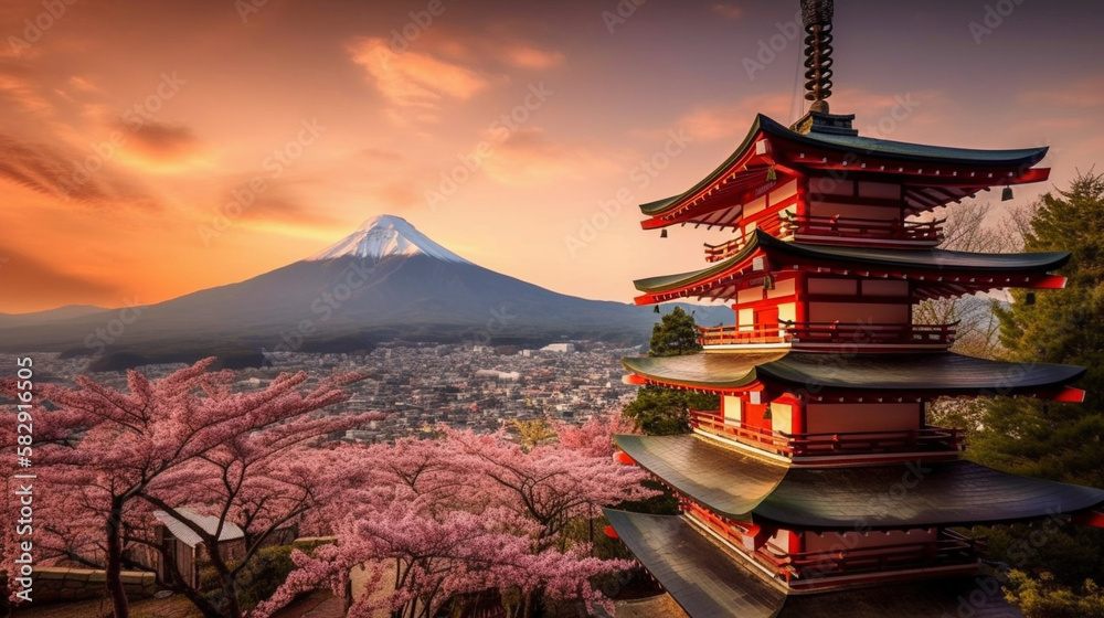 Fototapeta premium 富士山,Japan's iconic landmark