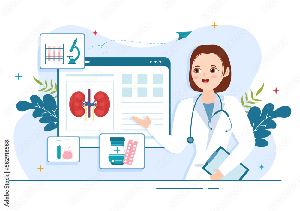 Nephrologist Illustration with Cardiologist, Proctologist and Treat Kidneys Organ in Flat Cartoon Hand Drawn for Web Banner or Landing Page Templates Nephrologist Illustration with Cardiologist, Proctologist and Treat Kidneys Organ in Flat Cartoon Hand Drawn for Web Banner or Landing Page Templates