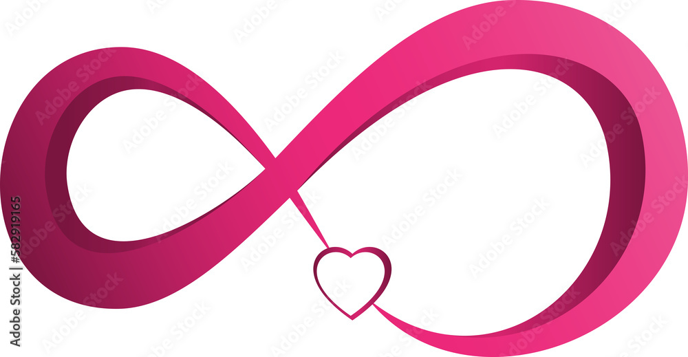 Logo infinity with heart love on white background illustration Logo infinity with heart love on white background illustration