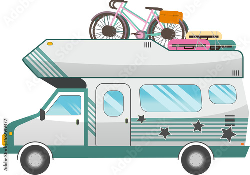 Travel Van .Summer vacation  illustration.