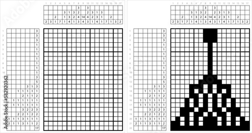 Broom Icon Nonogram Pixel Art M_2303003