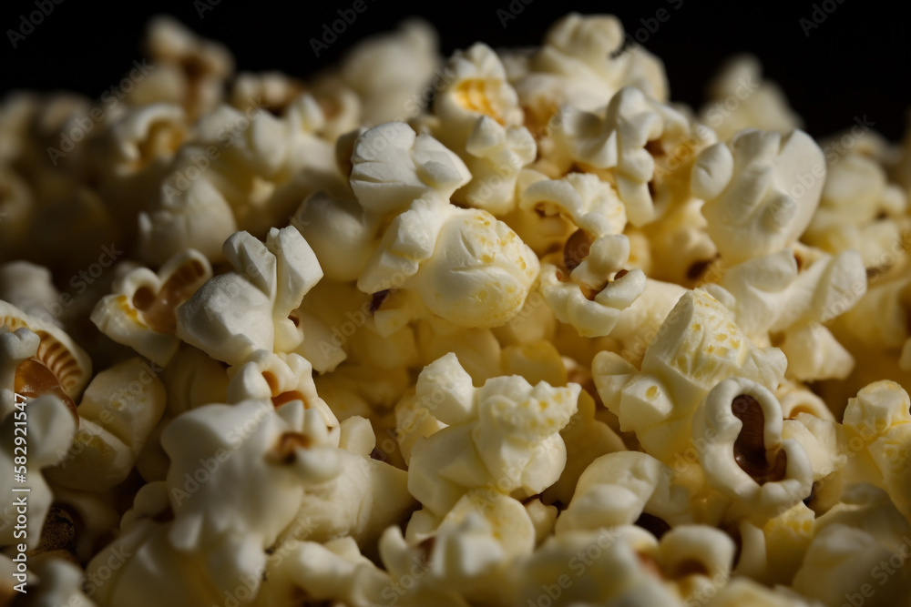 popcorn. close up. generative ai popcorn. close up. generative ai