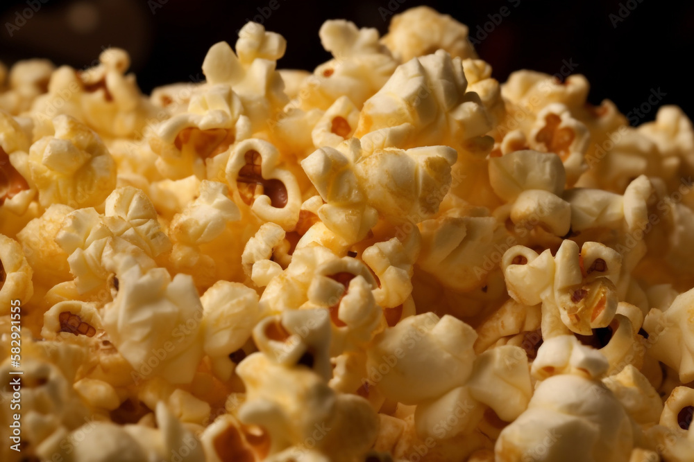 popcorn. close up. generative ai popcorn. close up. generative ai