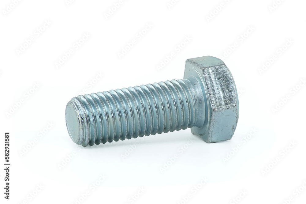 Full thread hexagon bolt isolated on white Full thread hexagon bolt isolated on white