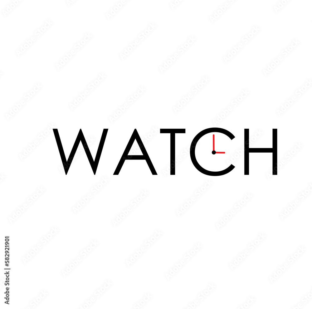 watch logo creative letterhead vector
