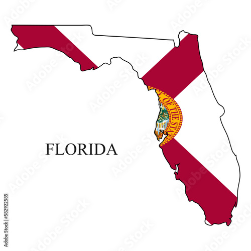 Florida map vector illustration. Global economy. State in America. North America. United States. America. U.S.A