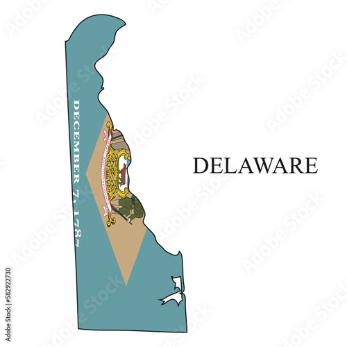 Delaware map vector illustration. Global economy. State in America. North America. United States. America. U.S.A