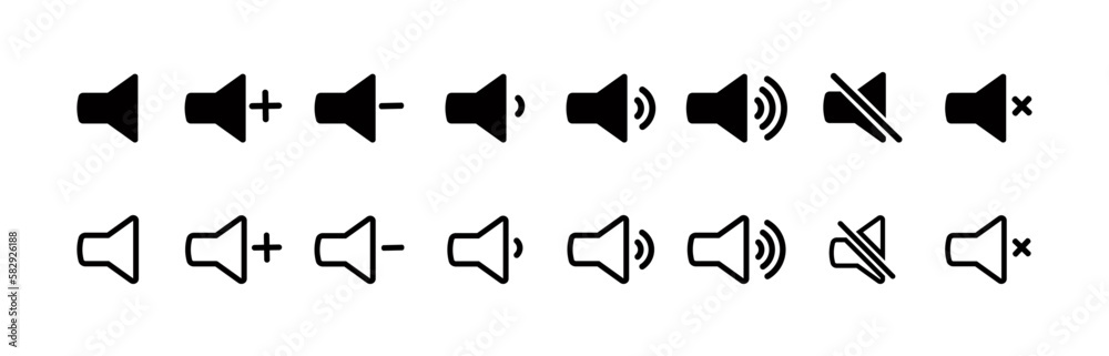 Sound volume vector icons collection Sound volume vector icons collection