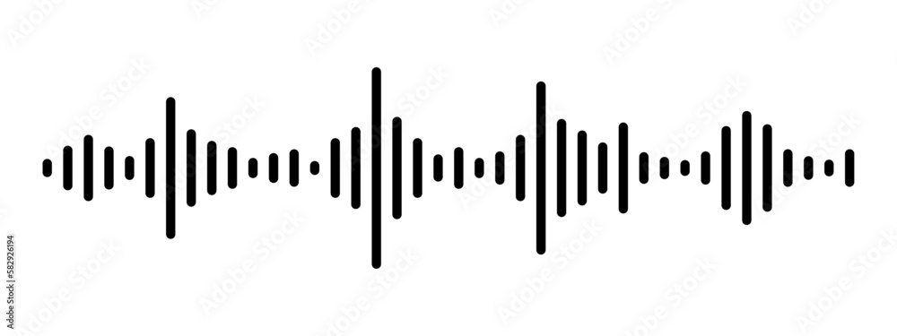 Sound and audio waves vector illustration