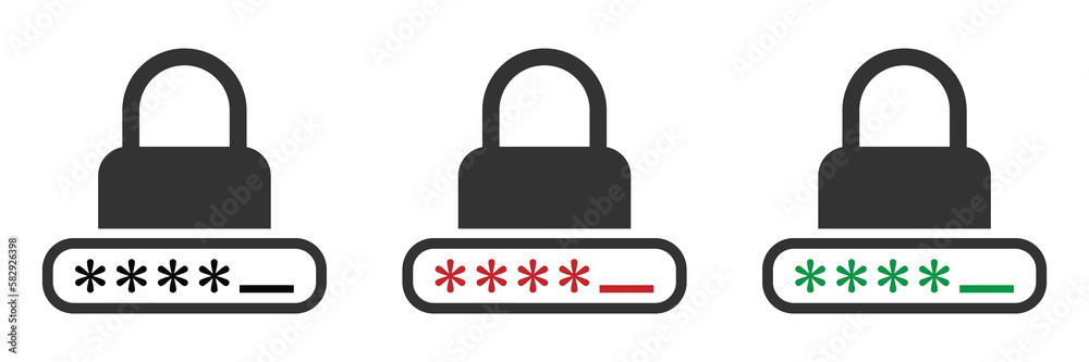 Security password vector icons set Security password vector icons set