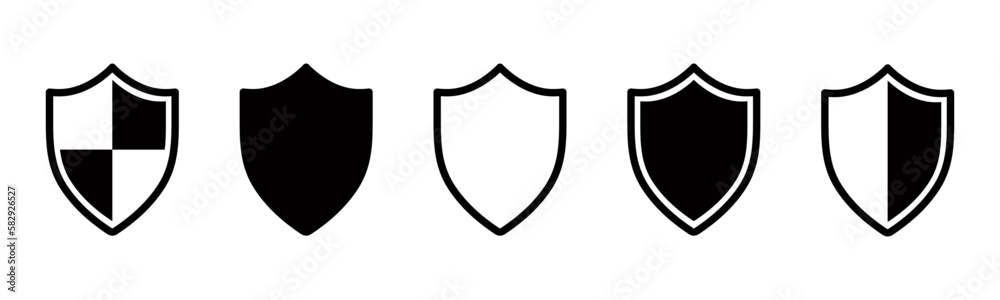 Shield vector icons set Shield vector icons set