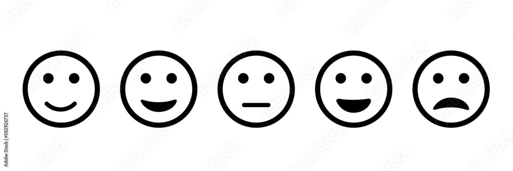 Fototapeta premium Smiley face speech bubble icon set