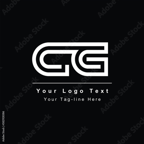 Premium Initial Letter CG logo design. Trendy awesome artistic black and white color CG GC initial based Alphabet icon logo