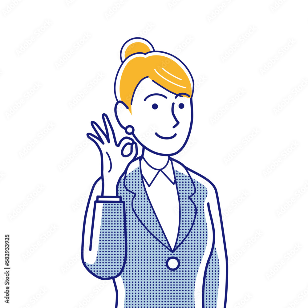 OKサインをだすビジネスウーマン