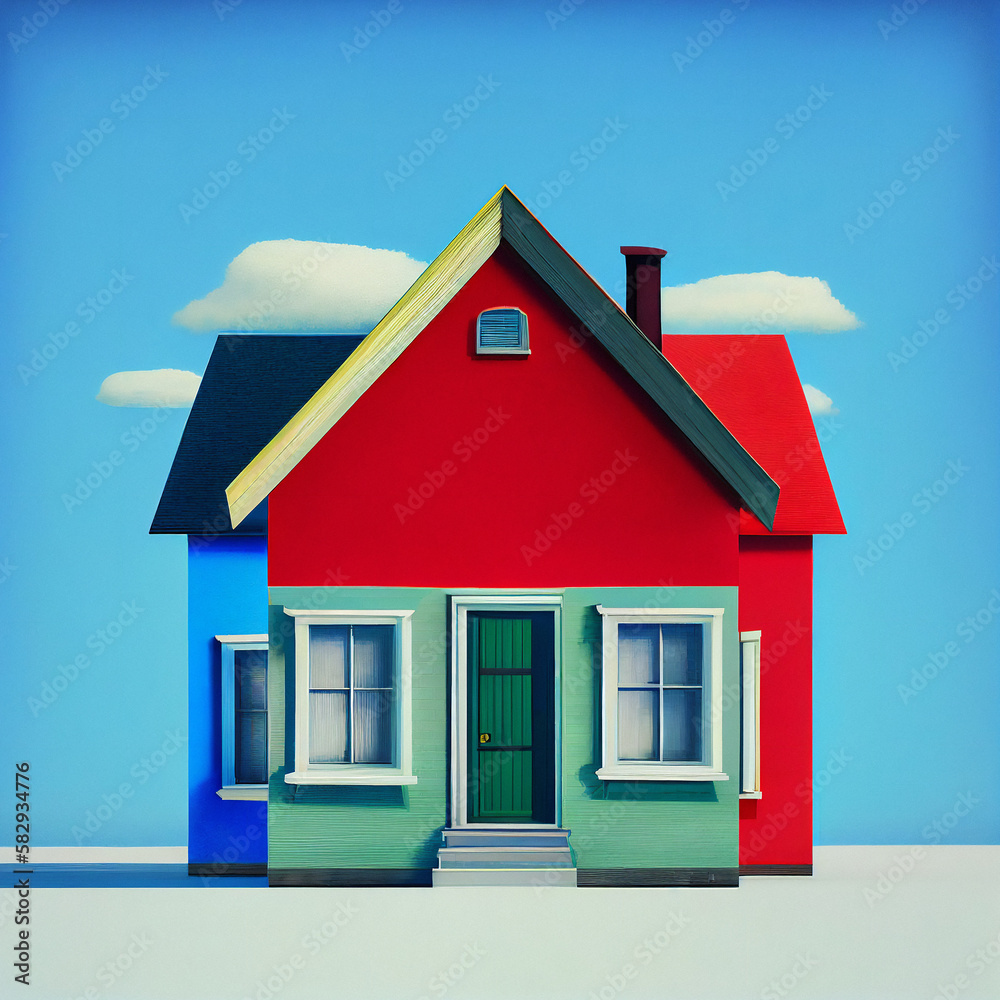 Colorful Craftsman Style Home Model - Generative Ai Colorful Craftsman Style Home Model - Generative Ai