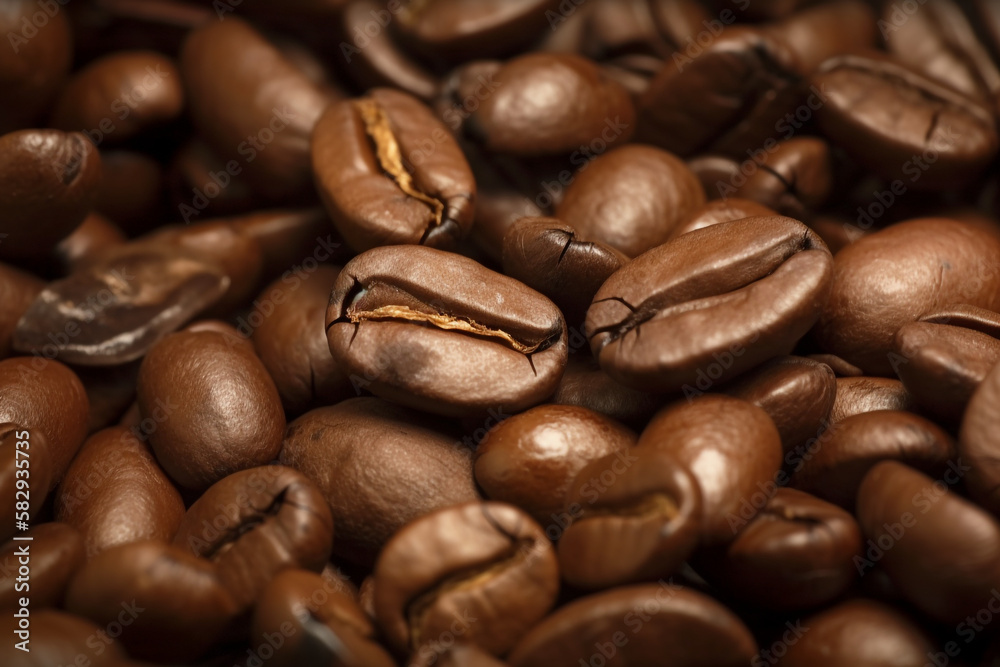 Obraz premium coffee beans, close up. generative ai