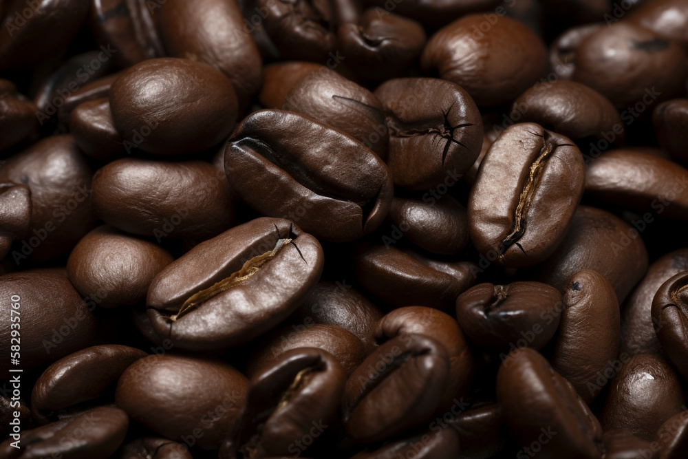 Fototapeta premium coffee beans, close up. generative ai