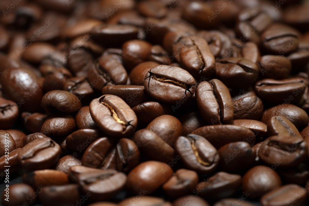 Obraz premium coffee beans, close up. generative ai