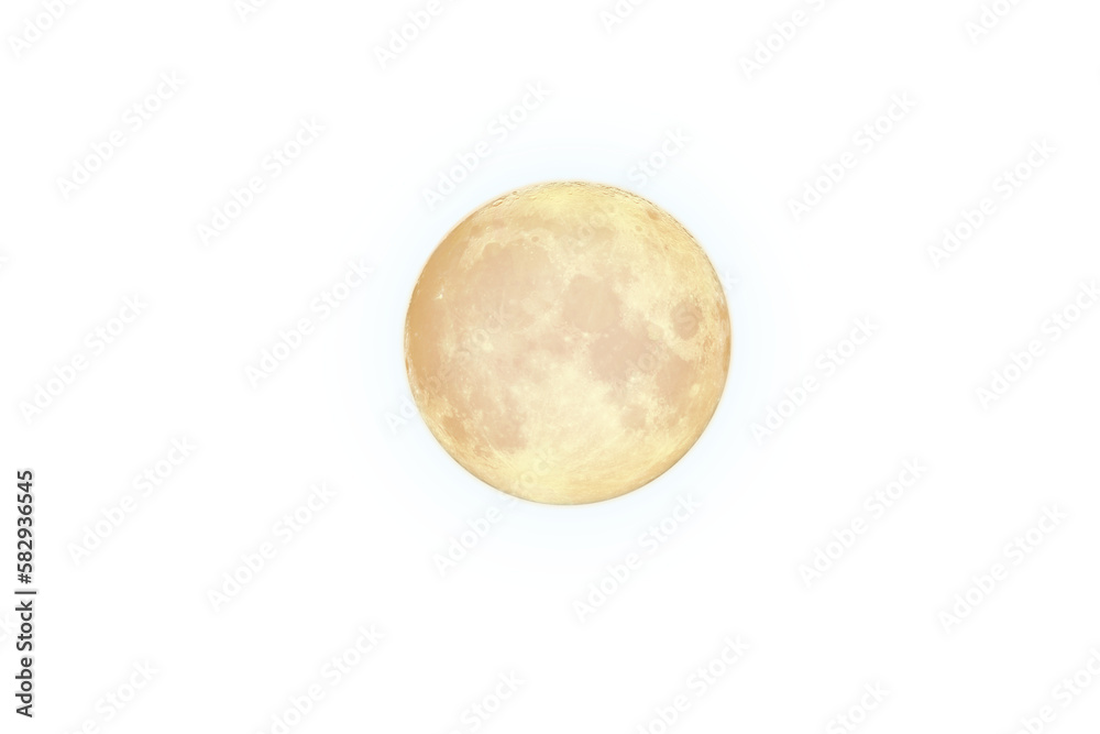 Naklejka premium Full moon with star isolated background.