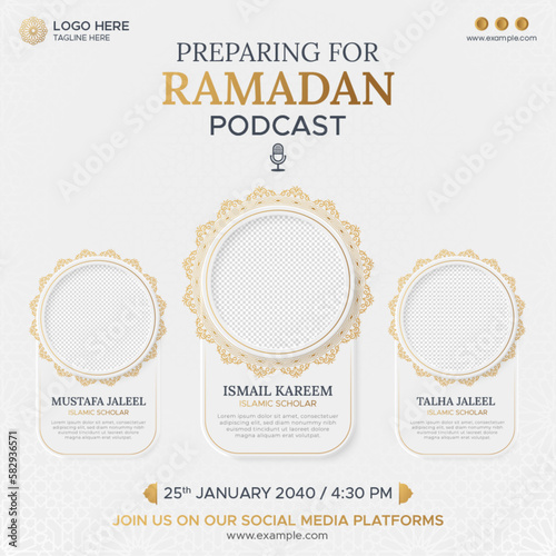 Islamic live webinar podcast talk show cover social media post design