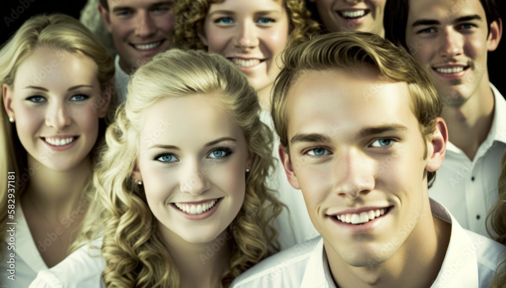 Group of Diverse and Empowered Caucasian White Youth High School Students Working Together in Choir : Power of Collaboration in Clubs, Sports Teams (generative AI) Group of Diverse and Empowered Caucasian White Youth High School Students Working Together in Choir : Power of Collaboration in Clubs, Sports Teams (generative AI)