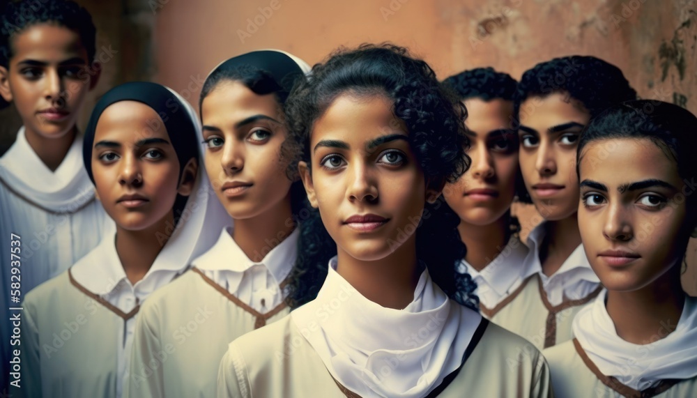 Group of Diverse and Empowered Middle Eastern Youth High School Students Working Together in Choir : Power of Collaboration in Clubs, Sports Teams (generative AI) Group of Diverse and Empowered Middle Eastern Youth High School Students Working Together in Choir : Power of Collaboration in Clubs, Sports Teams (generative AI)