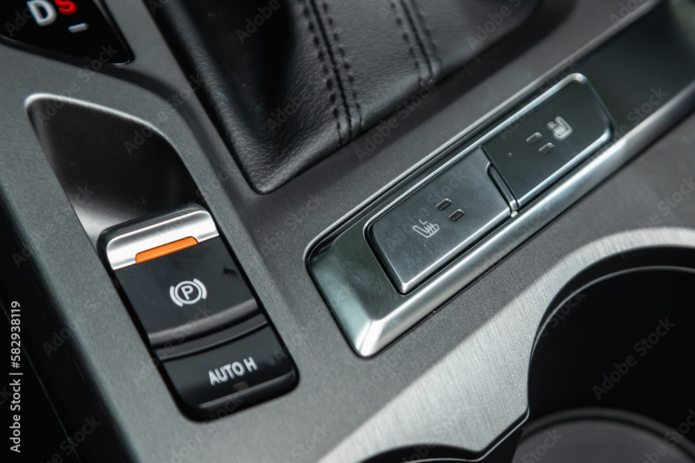Close up shot of car seat heating control panel
