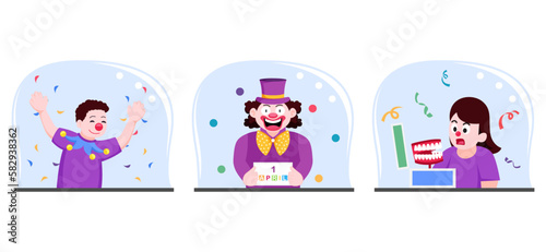 Flat Bundle April Fools Design Illustration
