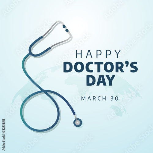 vector graphic of happy doctor's day good for doctor's day celebration. flat design. flyer design.flat illustration.