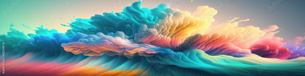 Wide Pastel-Themed Abstract Artwork for Wallpaper