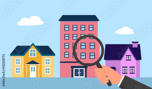 Real estate selection concept vector illustration. Choose your own house.